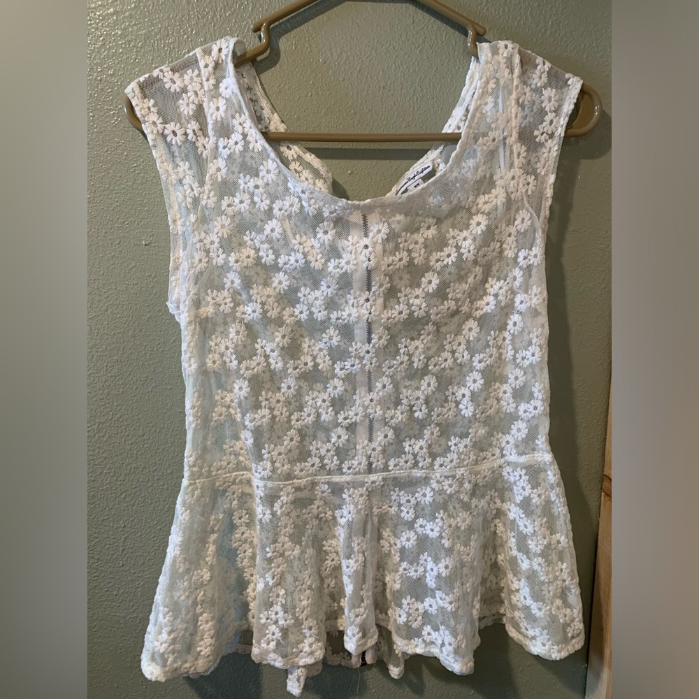 American Eagle Outfitters White Lace Top